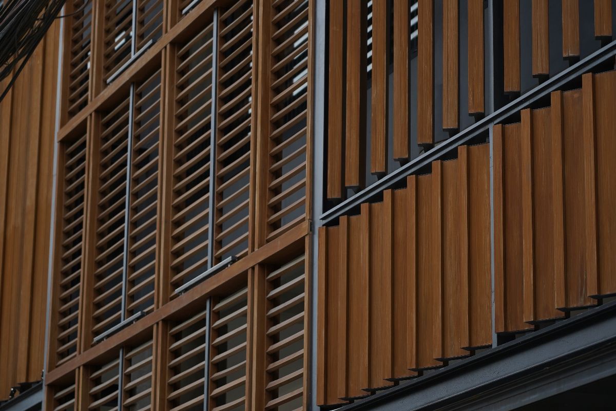 Sustainable Biowood louvers enhancing style and ventilation for homes.