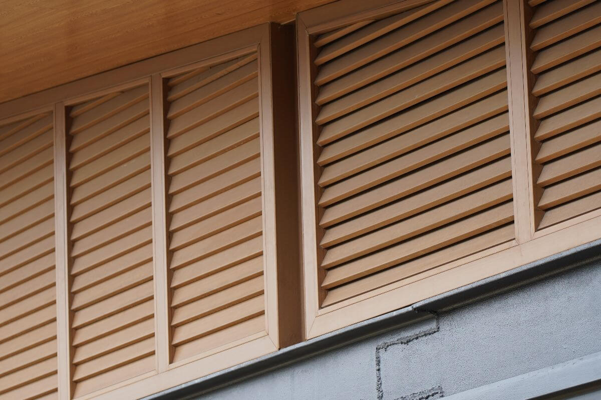 Modern louver windows offering ventilation and energy efficiency.