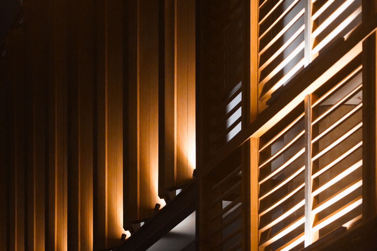 wooden louvers used in the exterior of a house