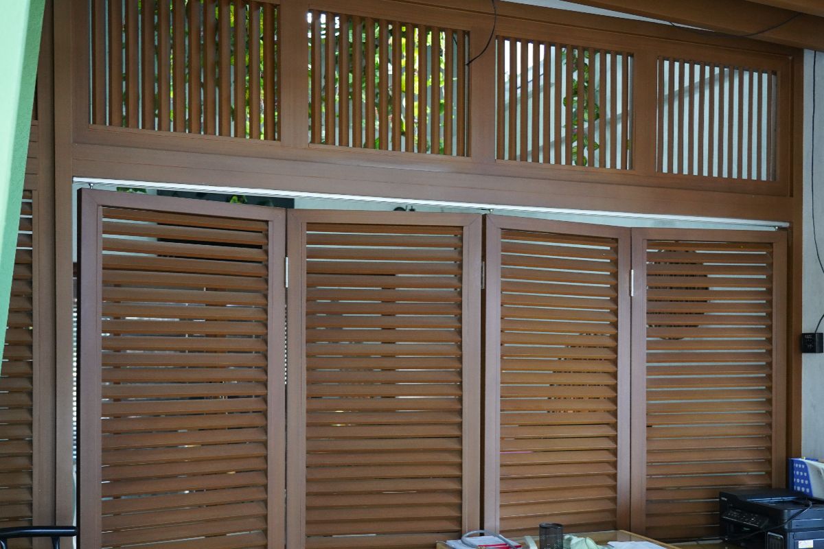 Wood wall louvers designed to balance airflow and privacy control in building spaces